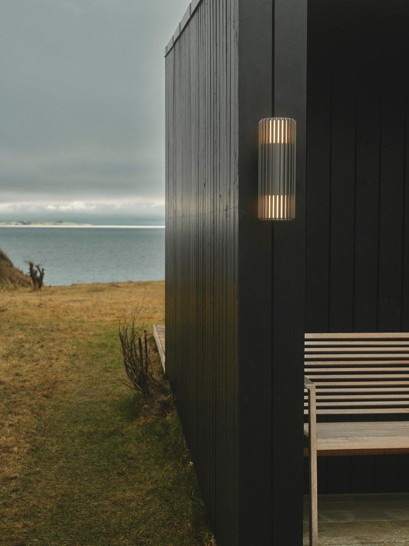 Nordlux Aludra ribbed outdoor wall light anthracite 33.7cm, UK version