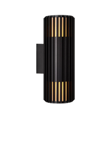 John Lewis Nordlux Aludra Ribbed Outdoor Double Wall Light, Black- Buy online at McGrocer