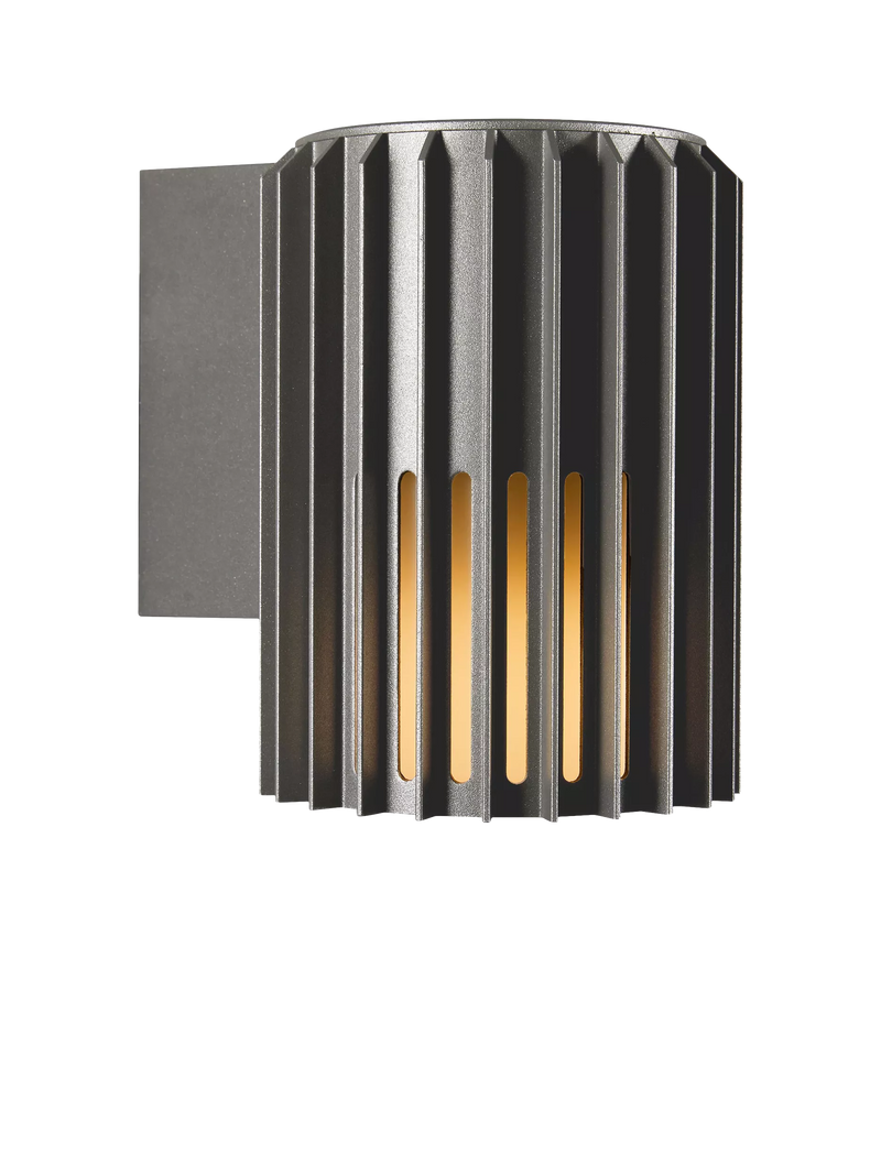 Nordlux Aludra Ribbed Outdoor Wall Light, Anthracite