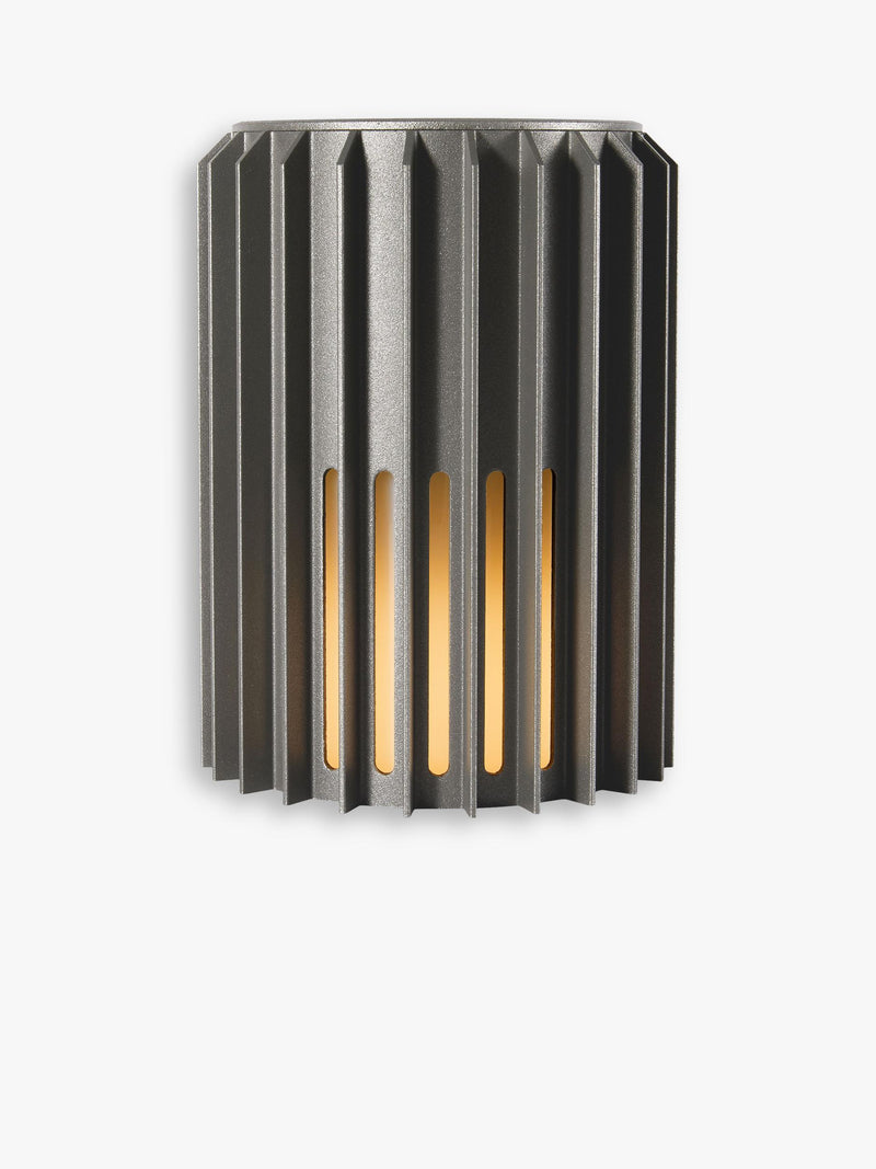 Nordlux Aludra ribbed wall light anthracite, UK version
