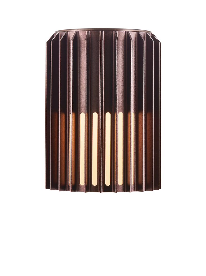 Nordlux Aludra ribbed outdoor wall light brown, (British brand)