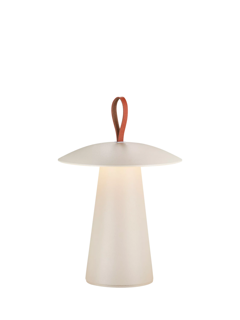 Nordlux Ara To-Go portable rechargeable outdoor table lamp sand, imported from the UK