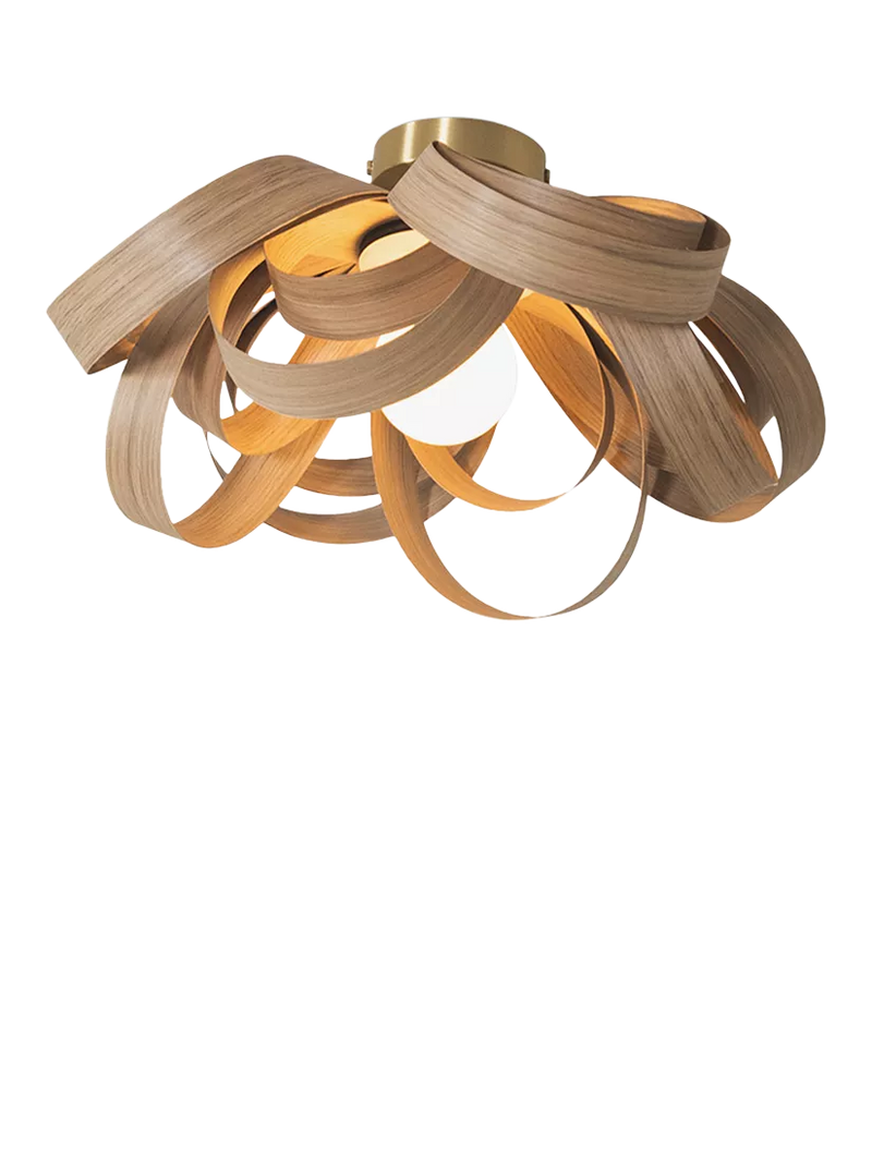 Tom Raffield Skipper semi flush ceiling light oak 46cm (British brand)