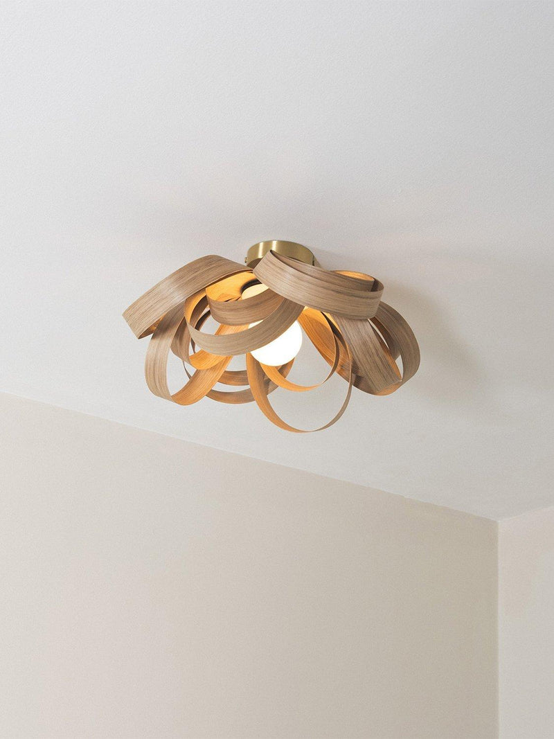 Tom Raffield Skipper semi flush ceiling light oak 46cm (British brand)