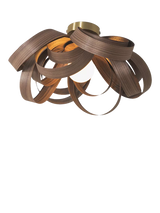 John Lewis Tom Raffield Skipper Small Semi Flush Ceiling Light, 46cm, Walnut- Buy online at McGrocer
