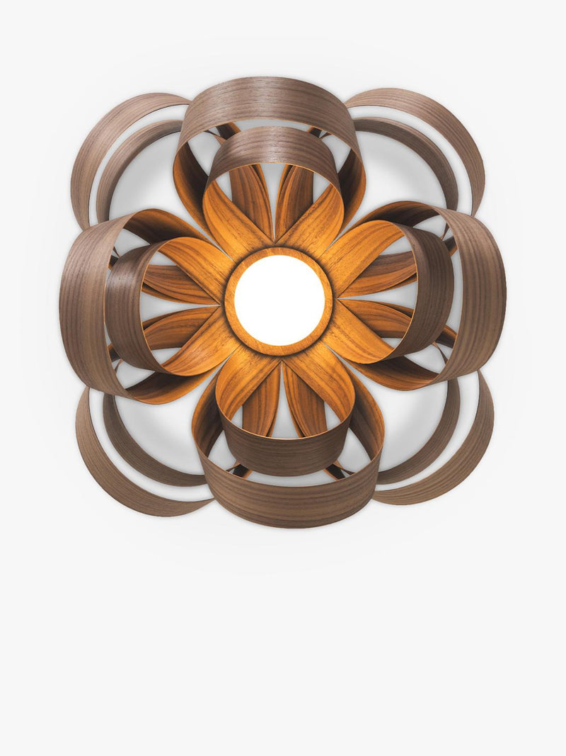 Tom Raffield Skipper ceiling light 46cm walnut, imported from the UK