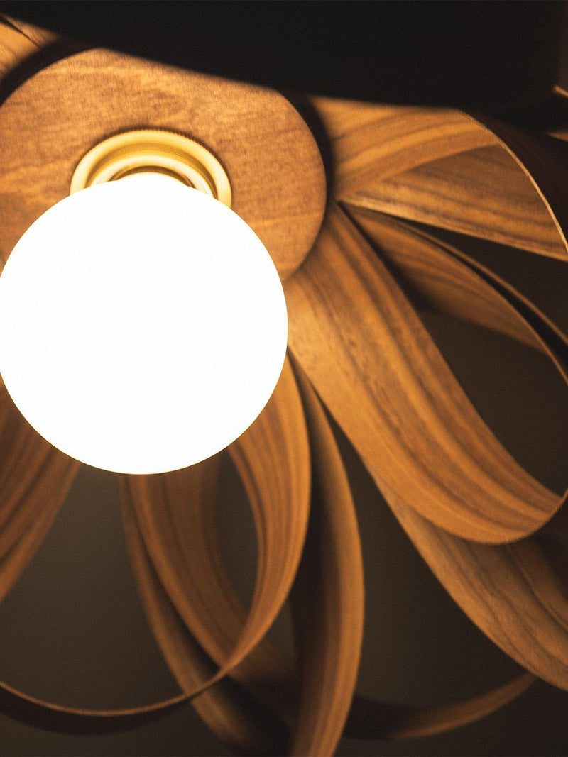 Tom Raffield Skipper ceiling light 46cm walnut, imported from the UK