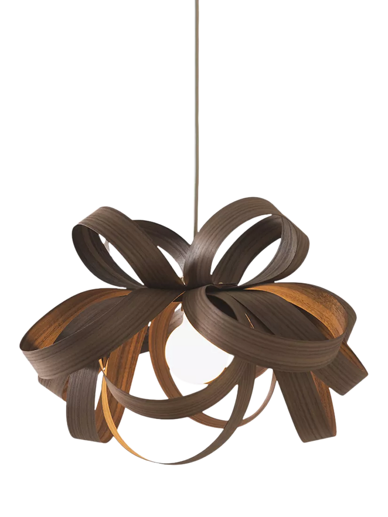 Tom Raffield Skipper small pendant ceiling light Dia.46cm walnut (British brand)