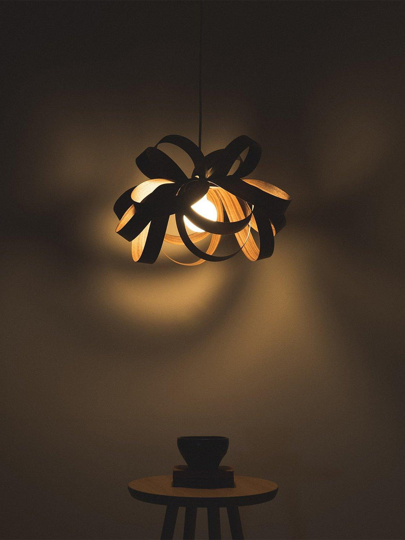 Tom Raffield Skipper small pendant ceiling light Dia.46cm walnut (British brand)