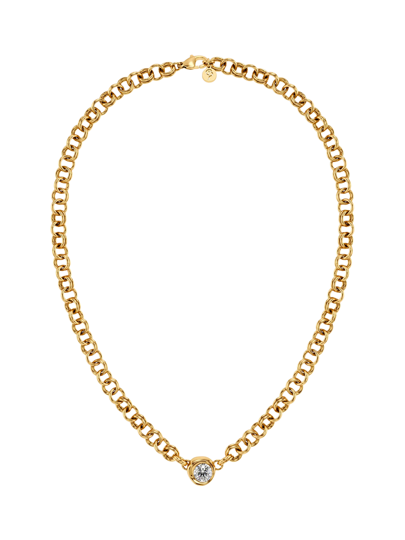 EDBLAD gold crystal chunky chain necklace - British product