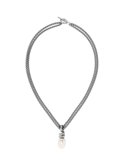 John Lewis EDBLAD Swivel Pearl Necklace, Stainless Steel, 45 cm Chain- Buy online at McGrocer
