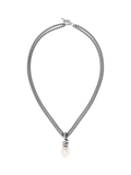 EDBLAD Swivel Pearl Necklace in stainless steel with mother-of-pearl (British brand)