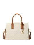 Michael Kors Laila medium satchel vanilla acorn logo print, UK version