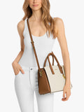 Michael Kors Laila medium satchel vanilla acorn logo print, UK version