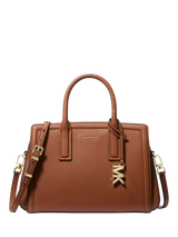 John Lewis Michael Kors Laila Small Leather Satchel Bag, Luggage/Tan- Buy online at McGrocer