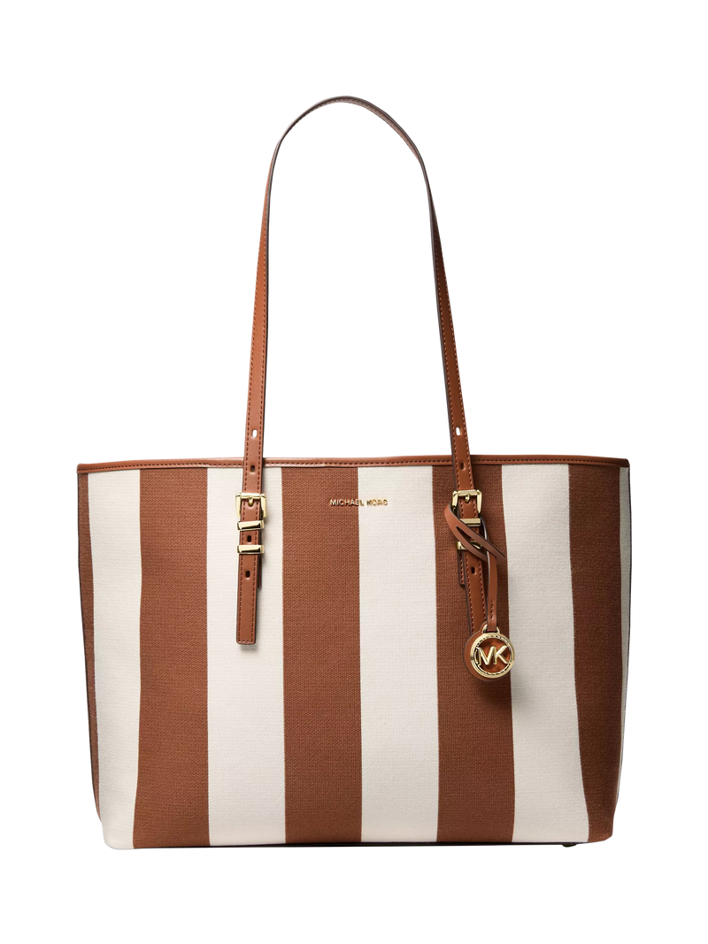Michael Kors striped tote bag luggage tan (British brand)
