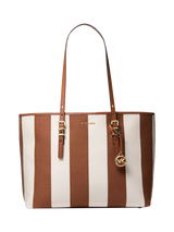 John Lewis Michael Kors Quinn Striped Tote Bag, Luggage/Tan- Buy online at McGrocer