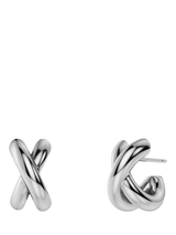 John Lewis EDBLAD Alexa Small Crossover Hoop Earrings, Silver- Buy online at McGrocer