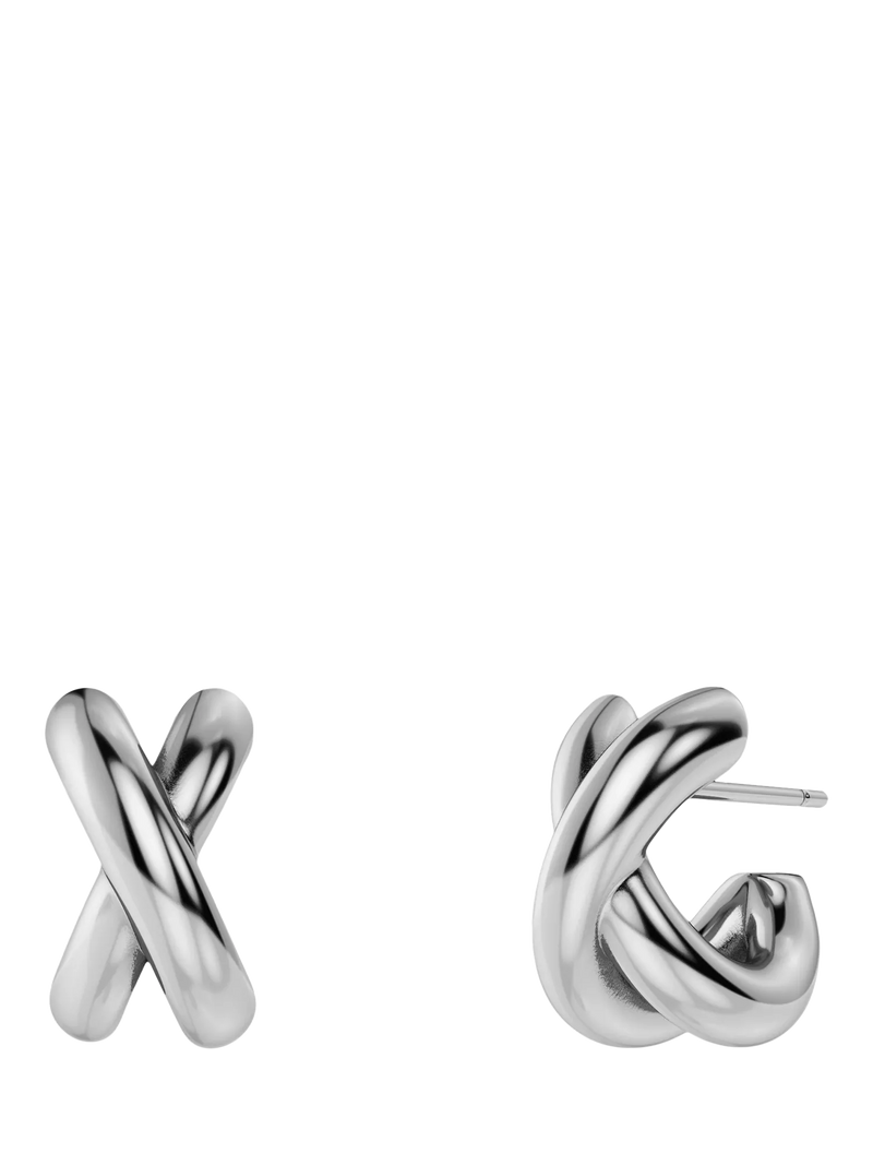 EDBLAD small crossover hoop earrings silver, imported from the UK