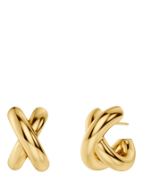 John Lewis EDBLAD Alexa Large Crossover Hoop Earrings, Gold- Buy online at McGrocer