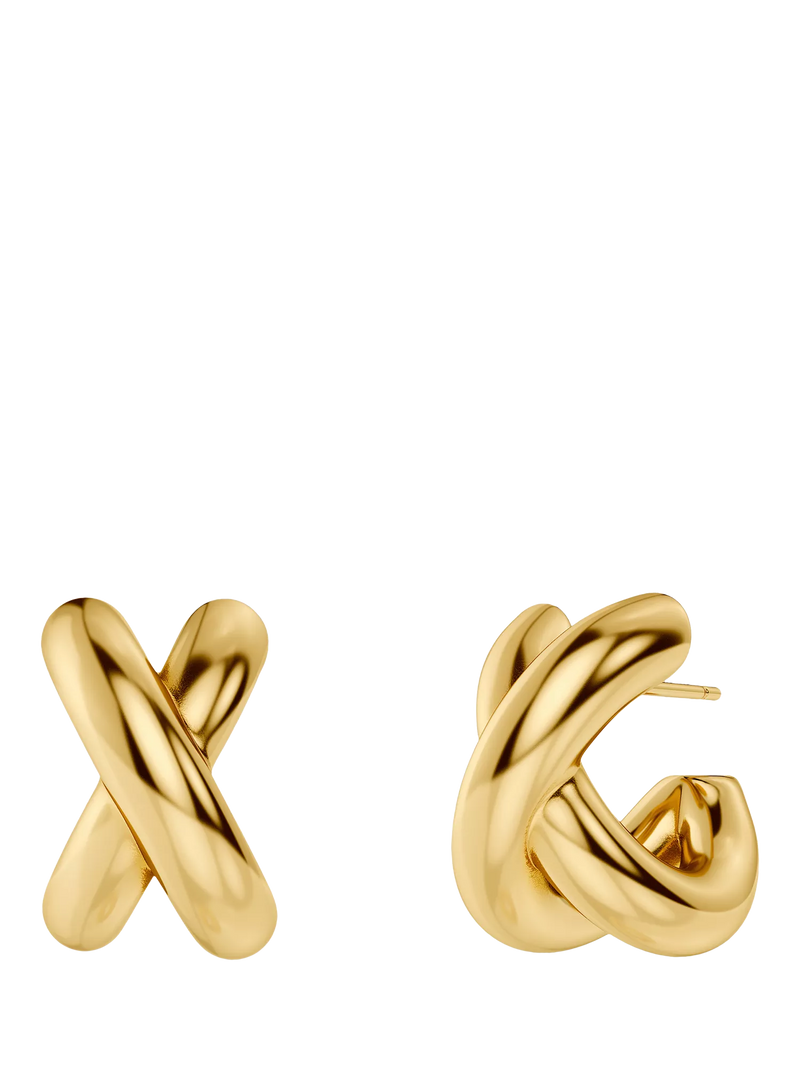 EDBLAD Alexa large crossover hoop earrings gold - British product