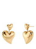 EDBLAD large heart stud earrings gold plated (British brand)