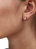 EDBLAD stud earrings gold cubic zirconia 7mm (British brand)