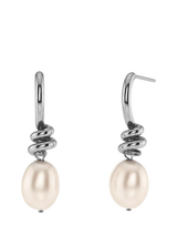 John Lewis EDBLAD Swivel Pearl Drop Earrings, Silver Toned Steel- Buy online at McGrocer