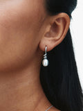 EDBLAD swivel pearl drop earrings stainless steel 8x10mm - British product