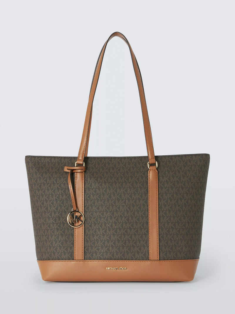 Michael Kors Andie Medium Shopper Logo Tote Bag, Brown/Acorn