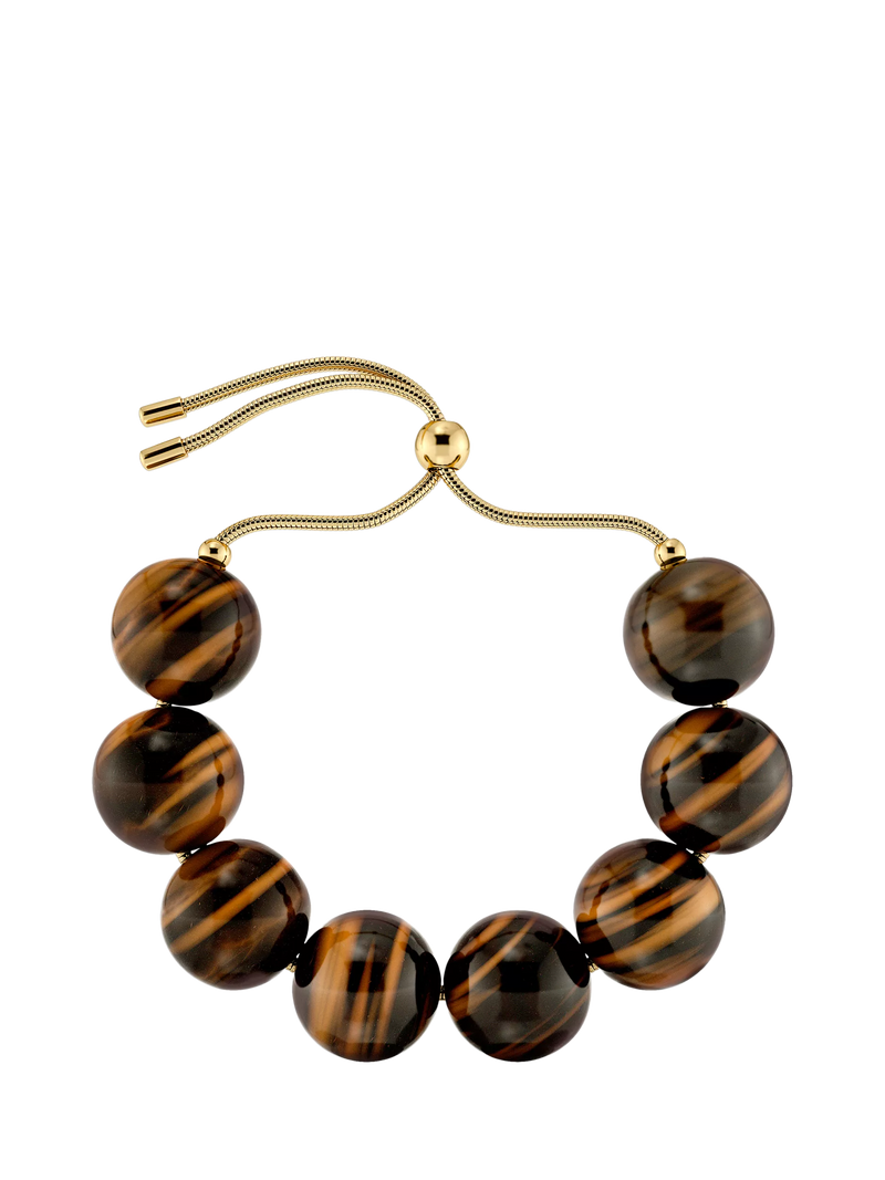 EDBLAD Aura beaded bracelet gold tigers eye adjustable - British product