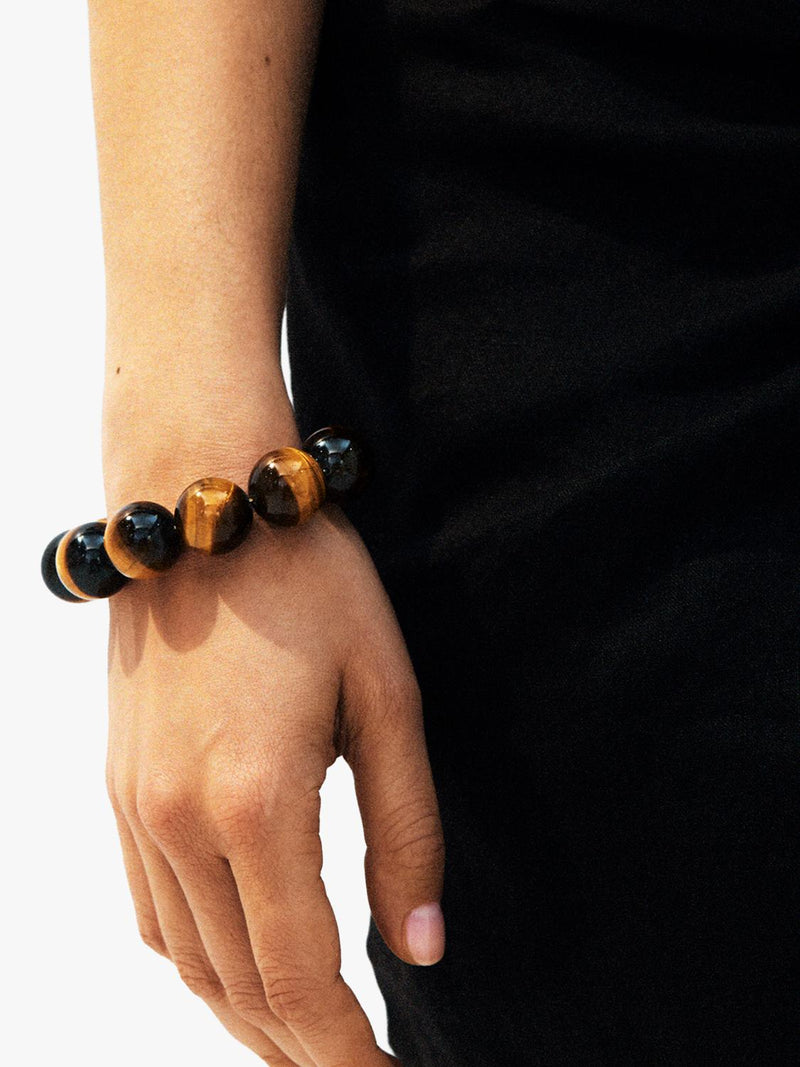 EDBLAD Aura beaded bracelet gold tigers eye adjustable - British product