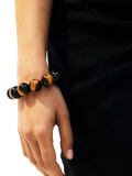 EDBLAD Aura beaded bracelet gold tigers eye adjustable - British product