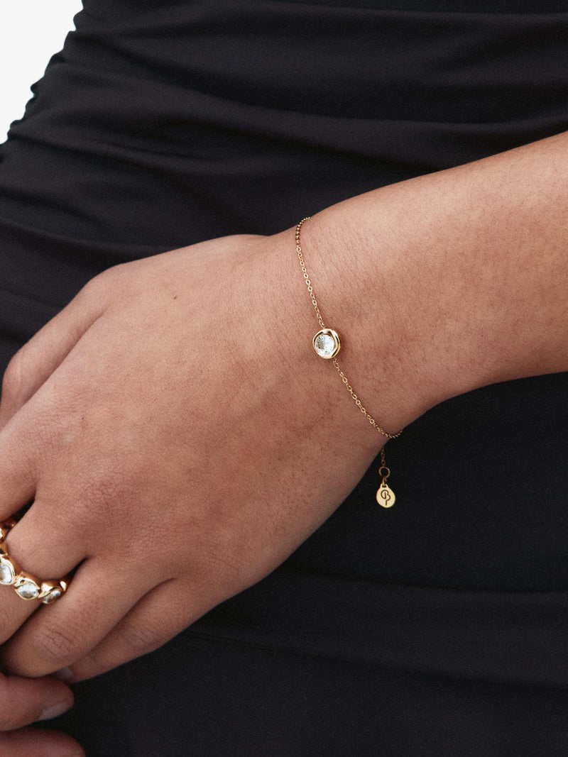 EDBLAD Ocean Gem gold chain bracelet 7mm - British product