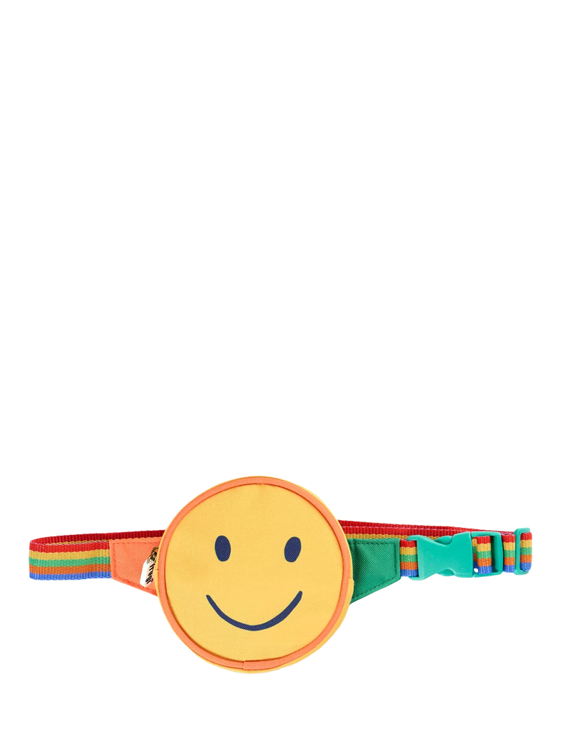 Frugi Kids Smiley Face Belt Bag Happy Hotchpotch, imported from the UK