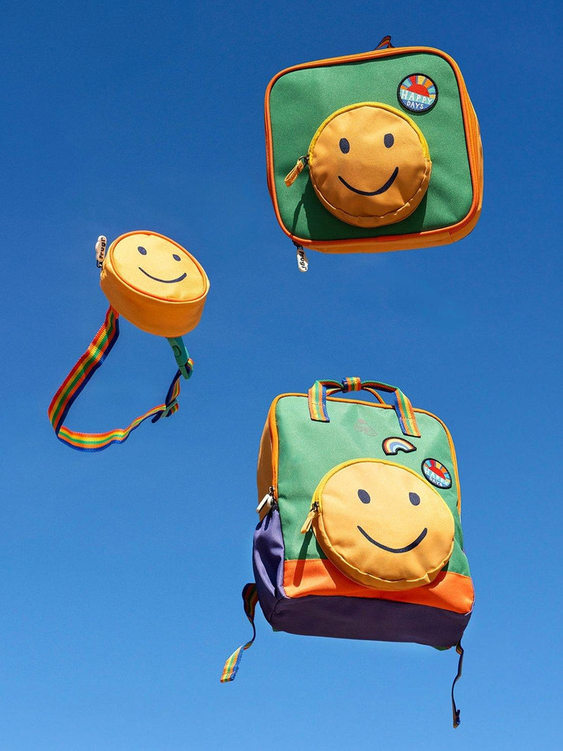 Frugi Kids Smiley Face Belt Bag Happy Hotchpotch, imported from the UK