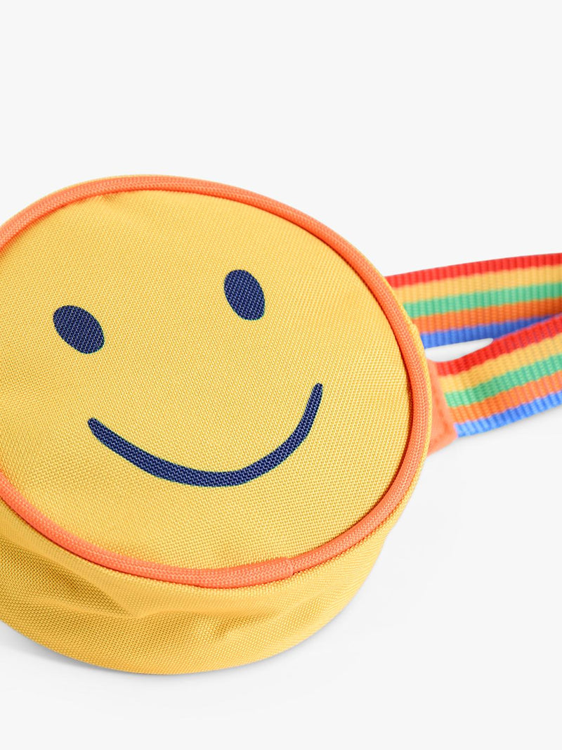 Frugi Kids Smiley Face Belt Bag Happy Hotchpotch, imported from the UK