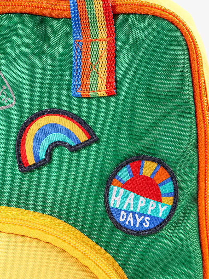 Frugi kids' rainbow backpack Happy Hotchpotch, UK version