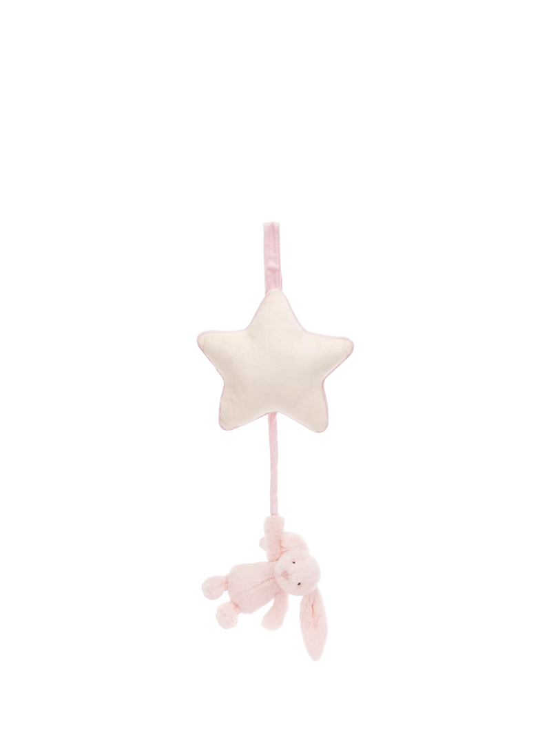 Jellycat Bashful Bunny musical pull mobile pink - British product