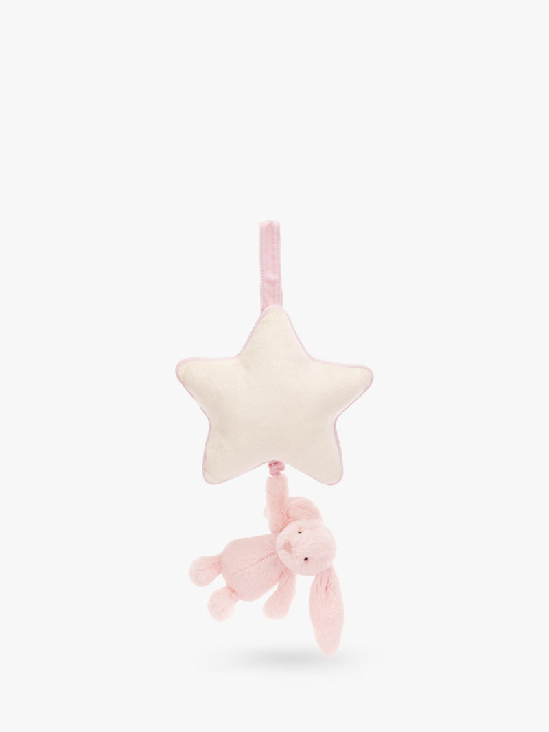 Jellycat Bashful Bunny musical pull mobile pink - British product
