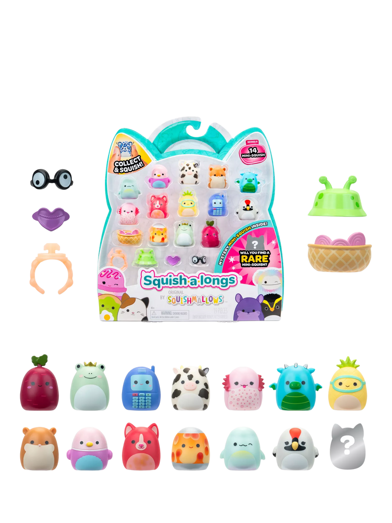 Squishmallows Squish-a-longs Mini-Squish 14-pack, imported from the UK