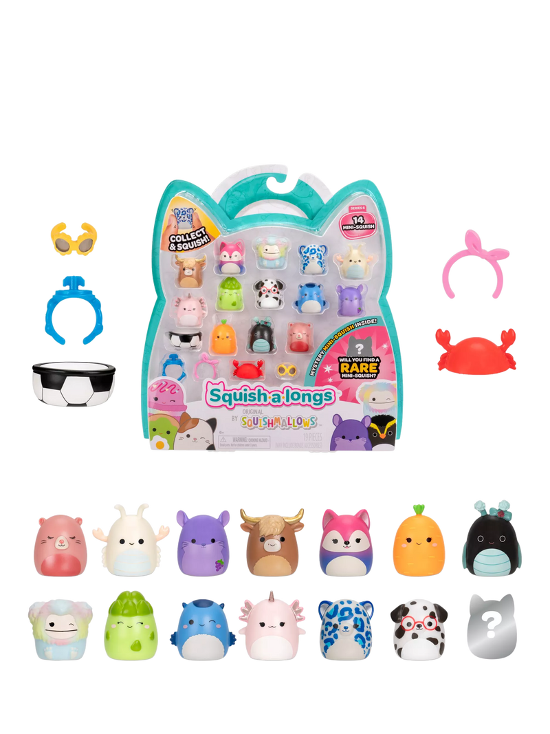 Squishmallows Squish-a-longs mini squish pack 14-pack, imported from the UK