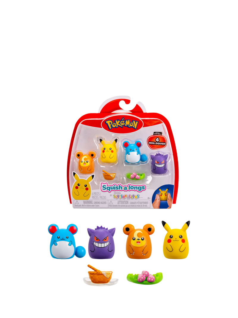 Squishmallows Pokémon Mini-Squish pack of 4 characters, imported from the UK