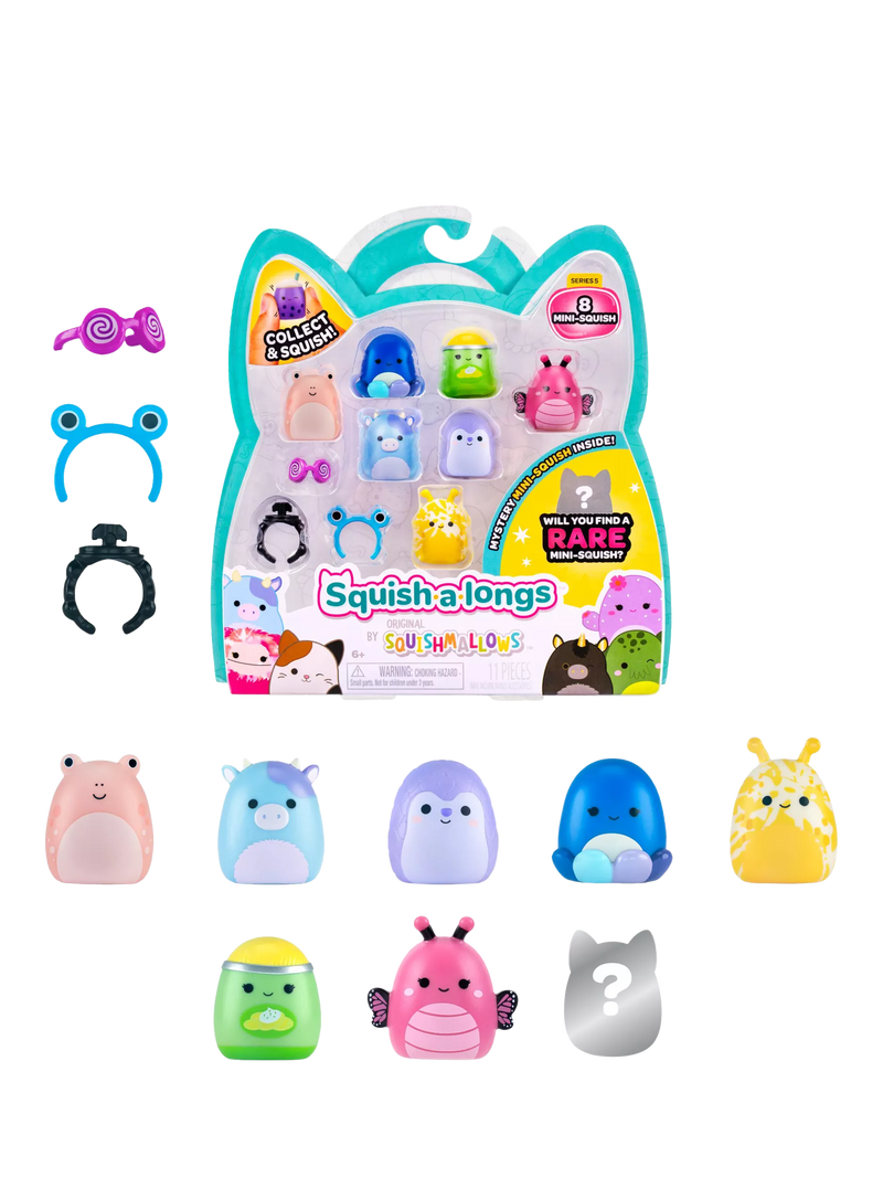 Squishmallows Squish-a-longs Mini-Squish pack of 8 (British brand)