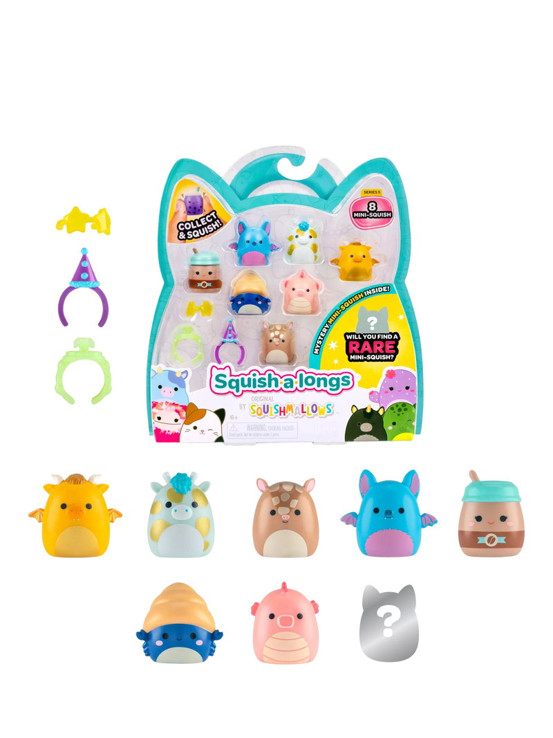 Squishmallows Squish-a-longs Mini-Squish pack of 8, UK version
