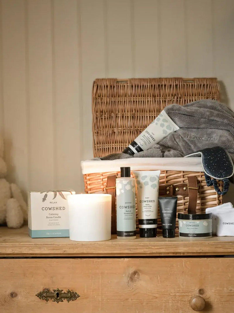 Cowshed Mother & Baby wicker hamper - British product
