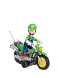 Super Mario Bros. Luigi action figure with motorcycle 2.5 inch (British brand)