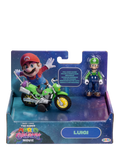 Super Mario Bros. Luigi action figure with motorcycle 2.5 inch (British brand)