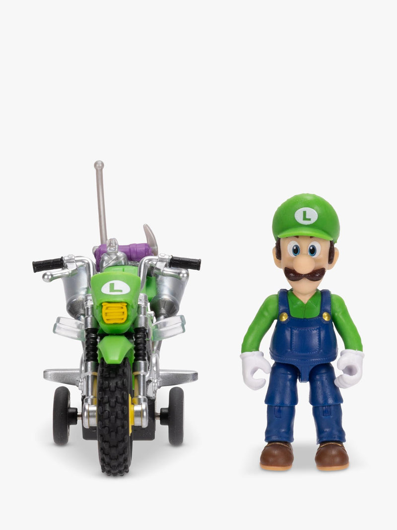 Super Mario Bros. Luigi action figure with motorcycle 2.5 inch (British brand)