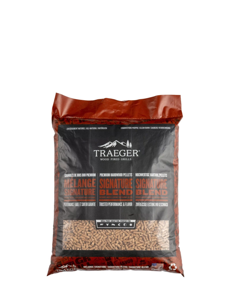 Traeger hardwood BBQ pellets Signature Blend 9kg (British brand)